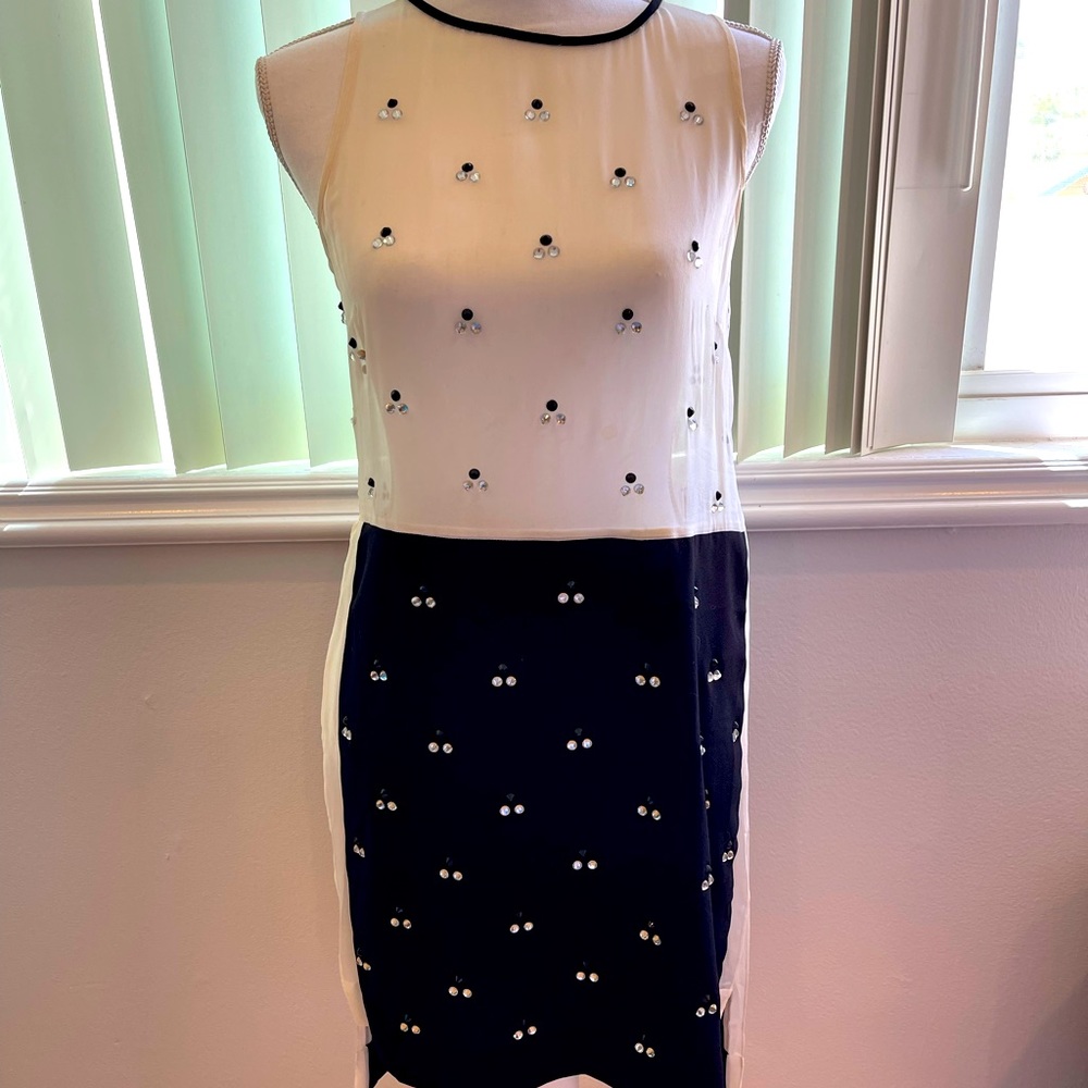 UNIQUE! DVF Sheer Long Blouse With BLING